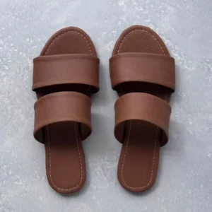 Double Strap Slip-on Sandal - Double Tan