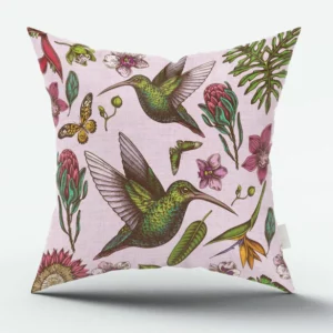 Violet Hummingbird Scatter Cushion Cover
