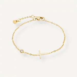 Cross white zirconium bracelet