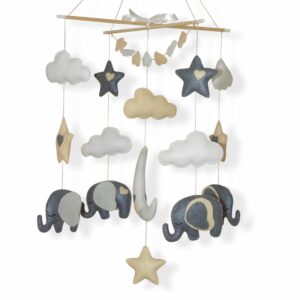 Cot Mobile - Elephants in Cream