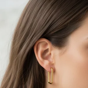 Melody rectangular gold hoop