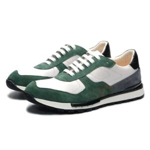 Green & White Suede Jogger