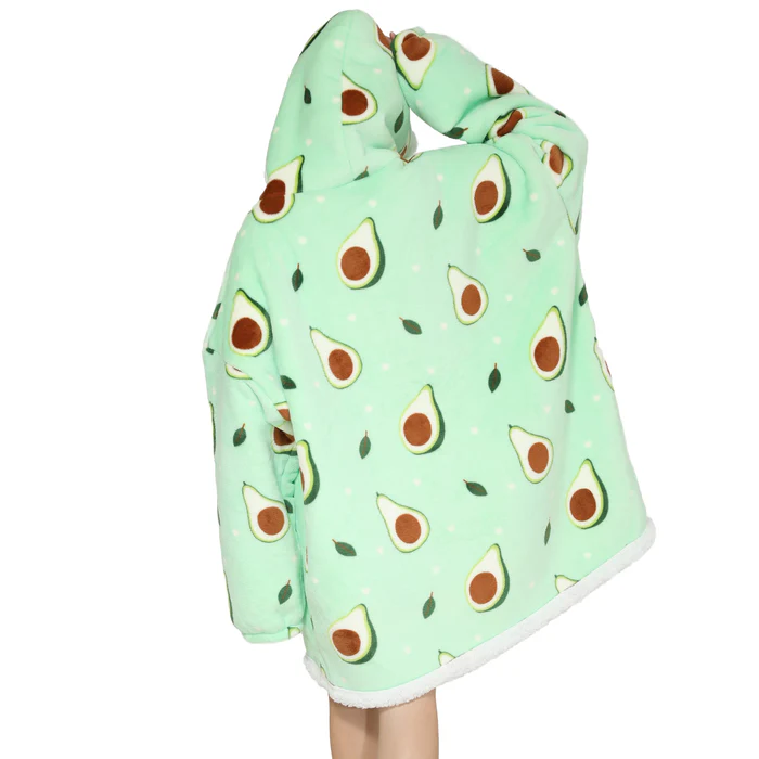 Adults Avo Print Oversized Plush Blanket Hoodie - Image 3
