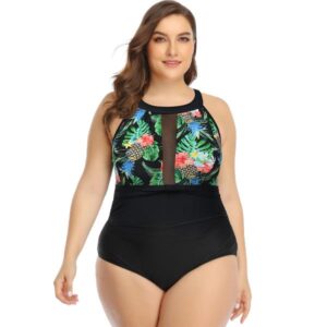 Women's Plus Size Black Fern Swimwear - One Piece