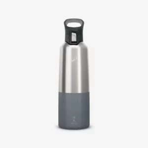 1L insulated stainless steel flask 900 with quick-release cap for hiking - Grey