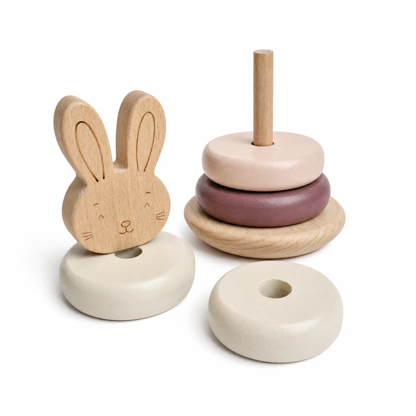 Bunny Baby Wood Ring Stacker - Image 2