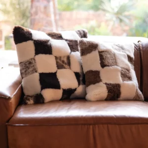 Patchwork Sheepskin Cushion
