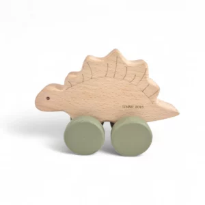 Stegosaurus Dino Wheely (Sage) - Wooden Toy