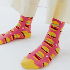 Cheese Burger Cotton Socks